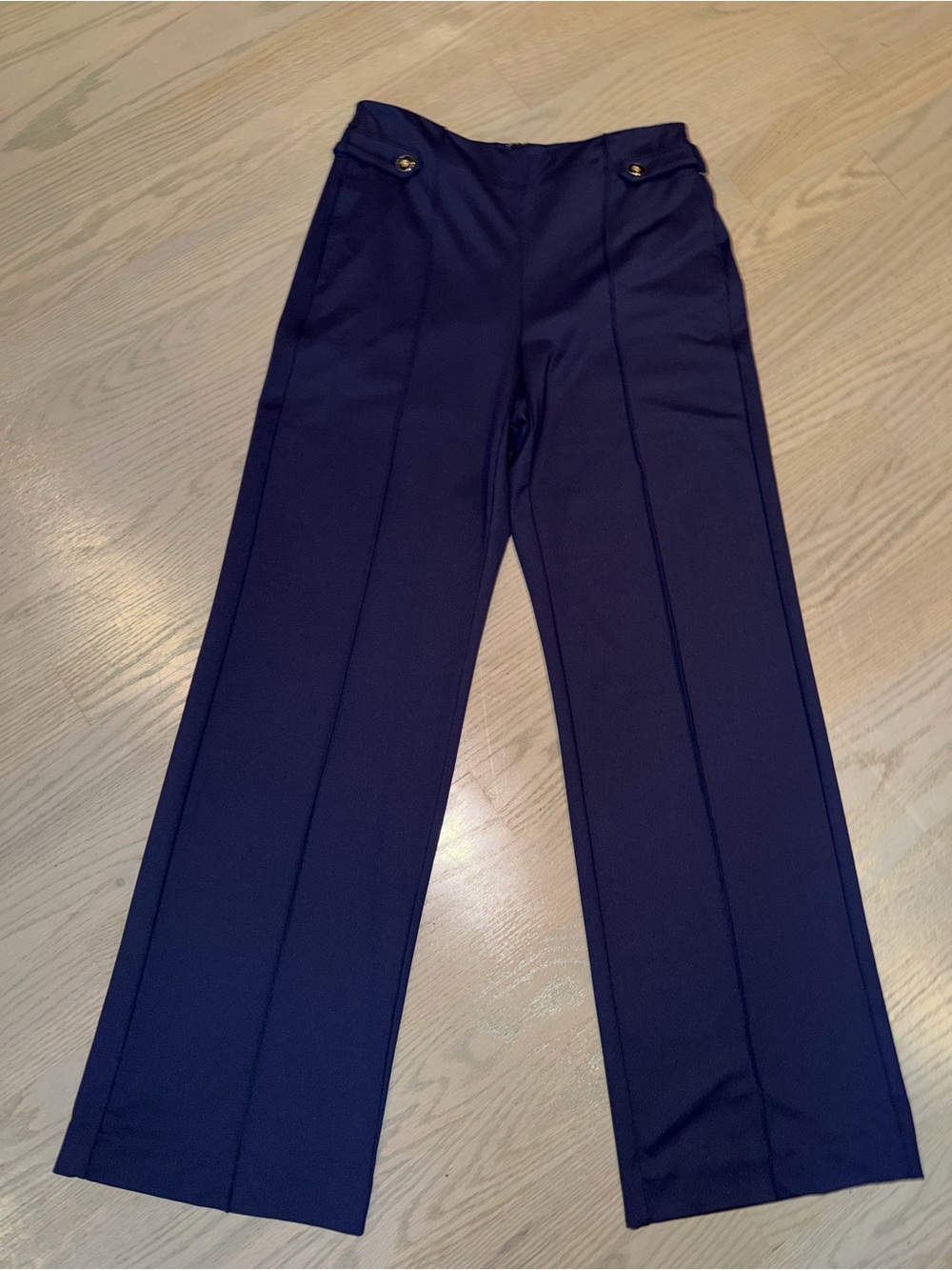 J. McLaughlin Navy High-Rise Wide-Leg Trousers